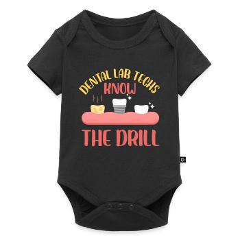 dental lab techs know the drill design - Baby Premium short-sleeve bodysuit - black - Front