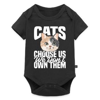 Les chats nous choisissent, nous ne les possédons pas - Body à manches courtes Premium Bébé - noir - Devant