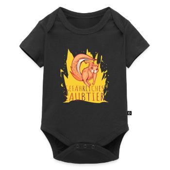 Gefährliches Laubtier Eichhörnchen - Baby Premium Kurzarmbody - Schwarz - Vorne
