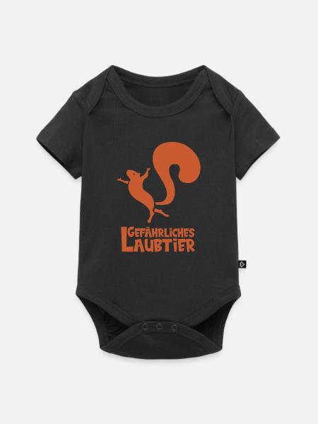 Gefährliches Laubtier Eichhörnchen - Baby Premium Kurzarmbody - Schwarz