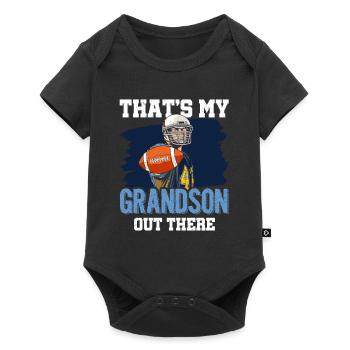Das Ist Mein Enkel Da Draußen American Football - Baby Premium Kurzarmbody - Schwarz - Vorne
