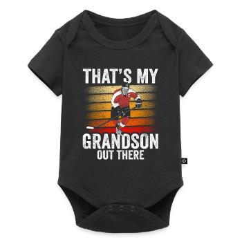 Voici mon petit-fils là-bas au passe-temps de hockey - Body à manches courtes Premium Bébé - noir - Devant