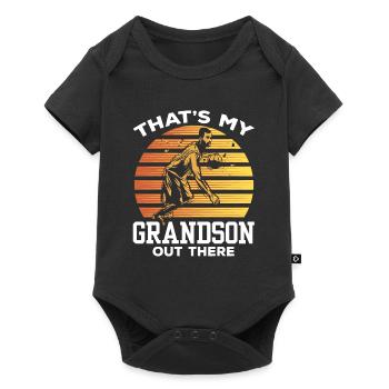 Das Ist Mein Enkel Da Draußen Beim Basketball - Baby Premium Kurzarmbody - Schwarz - Vorne