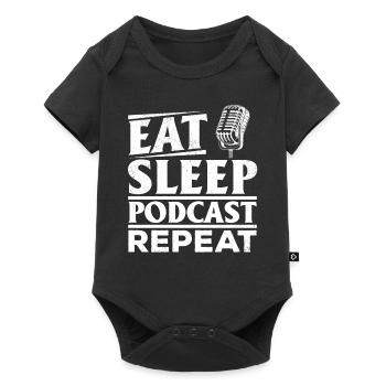 Funny Podcast Host - Eat Sleep Podcast Repeat - Baby Premium Kurzarmbody - Schwarz - Vorne