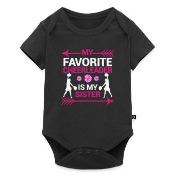 Ma pom-pom girl préférée est ma sœur - Body à manches courtes Premium Bébé - noir - Devant
