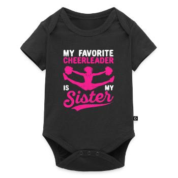 My favorite cheerleader is my sister - Baby Premium short-sleeve bodysuit - black - Front