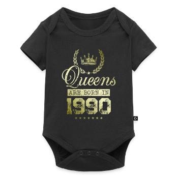 Queens born in 1990 - Baby Premium short-sleeve bodysuit - black - Front