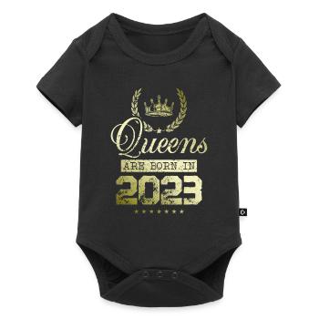 Queens born in 2023 - Baby Premium Kurzarmbody - Schwarz - Vorne