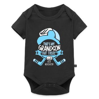 Voici mon petit-fils là-bas au passe-temps de hockey - Body à manches courtes Premium Bébé - noir - Devant