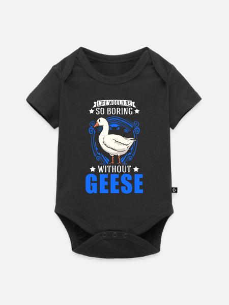Gänse Geschenk Gänseliebhaber Gänsezüchter - Baby Premium Kurzarmbody - Schwarz