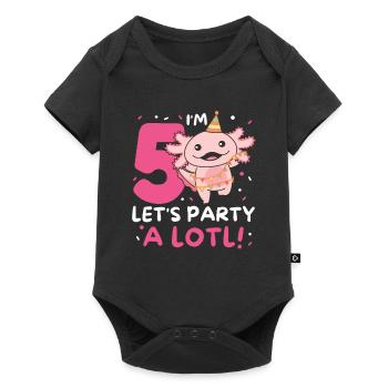 5ème anniversaire axolotl cinq ans axolotls sucrés - Body à manches courtes Premium Bébé - noir - Devant
