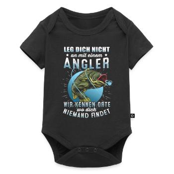 Angeln Tshirt Mann Fischer Rute Fischfang Fishing - Baby Premium Kurzarmbody - Schwarz - Vorne