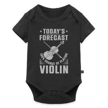 Violoniste violoniste prévisions du jour - Body à manches courtes Premium Bébé - noir - Devant
