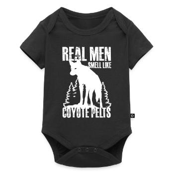 real men smell like coyote pelts Design - Baby Premium Kurzarmbody - Schwarz - Vorne