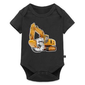 Ich bin 6 Bagger 6. Geburtstag 6 Jahr Bauarbeiter - Baby Premium Kurzarmbody - Schwarz - Vorne