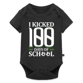 I kicked 100 days of school Sporty - Baby Premium short-sleeve bodysuit - black - Front