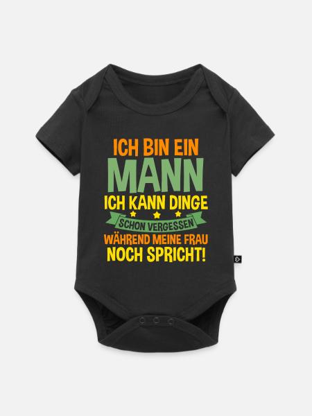 Ich Bin Ein Mann - Baby Premium Kurzarmbody - Schwarz