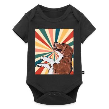 Mignon Beagle Dog Breed 80s 90s Retro Style Vintage - Body à manches courtes Premium Bébé - noir - Devant