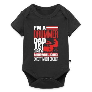Drums Drummer Papa Gift - Baby Premium short-sleeve bodysuit - black - Front