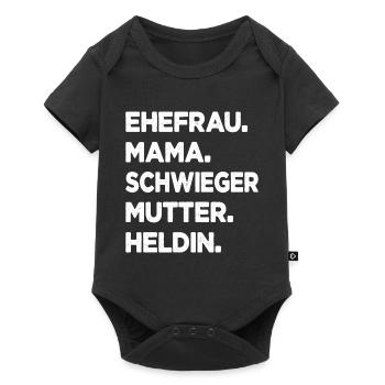 Schwiegermutter Ehefrau Mama Heldin Schwiegermama - Baby Premium Kurzarmbody - Schwarz - Vorne