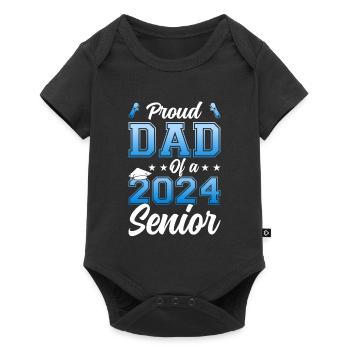 Funny proud father of a graduation gift - Baby Premium short-sleeve bodysuit - black - Front