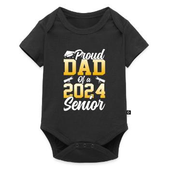 Funny proud father of a graduation gift - Baby Premium short-sleeve bodysuit - black - Front