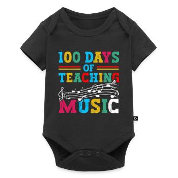 100 days of music lessons as a school subject teacher - Baby Premium short-sleeve bodysuit - black - Front