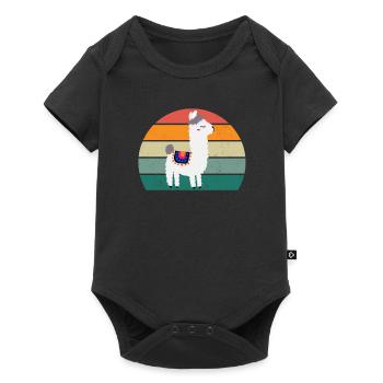 Llamas Alpaca Alpacas Lamamama Lamapapa Lama Lama - Baby Premium short-sleeve bodysuit - black - Front