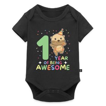 Otter for the 1st birthday for children one year old - Baby Premium short-sleeve bodysuit - black - Front