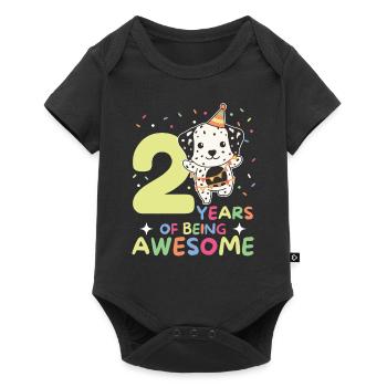 Dalmatiens pour les enfants de 2e anniversaire de deux ans - Body à manches courtes Premium Bébé - noir - Devant