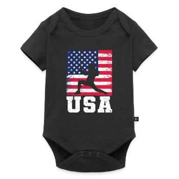 Escrime USA Team Drapeau américain Escrimeur américain - Body à manches courtes Premium Bébé - noir - Devant