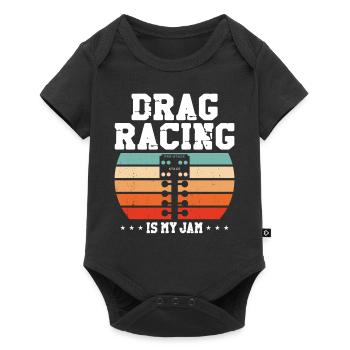 Drag Racing Race Car Girl Retro - Baby Premium short-sleeve bodysuit - black - Front