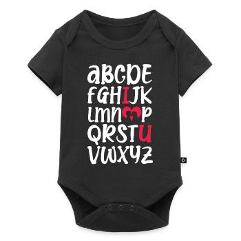 Alphabet de l’amour romantique Saint-Valentin - Body à manches courtes Premium Bébé - noir - Devant