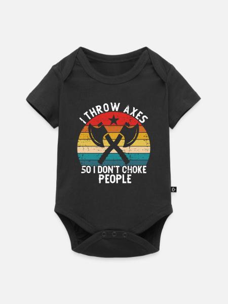 Axtwurf Axe Wurfspiel - Baby Premium Kurzarmbody - Schwarz