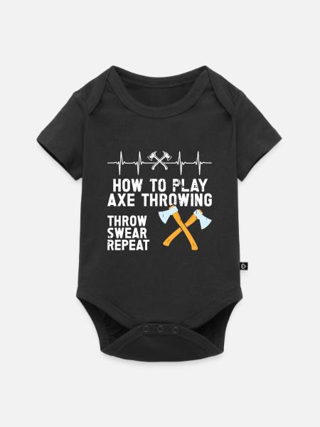 Axtwurf Axe Wurfspiel - Baby Premium Kurzarmbody - Schwarz