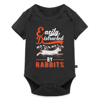 Facilement distrait par Rabbits Rabbit Rabbit - Body à manches courtes Premium Bébé - noir - Devant