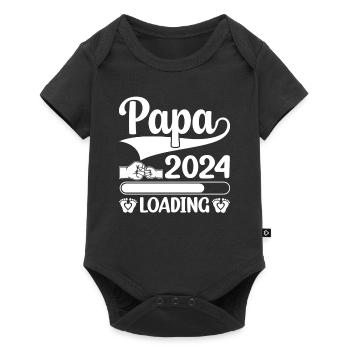 Schwangerschaft Werdende Eltern Geschenk Papa 2024 - Baby Premium Kurzarmbody - Schwarz - Vorne