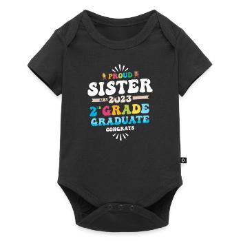 Proud Sister of a 2nd Grade Class of 2023 - Baby Premium short-sleeve bodysuit - black - Front