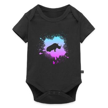 Nashorn - Baby Premium Kurzarmbody - Schwarz - Vorne