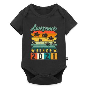 2021 Anniversaire Naissance Année de naissance millésime - Body à manches courtes Premium Bébé - noir - Devant