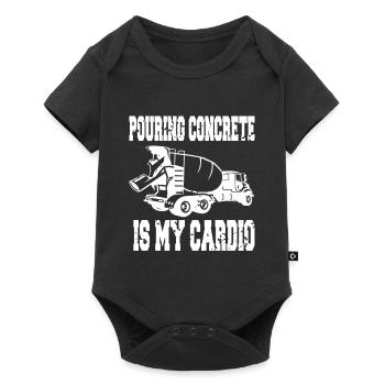 Pouring Concrete Is My Cardio Retro Funny Worker - Baby Premium Kurzarmbody - Schwarz - Vorne