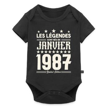 cadeau d'anniversaire janvier 1987. Janvier 1987. - Body à manches courtes Premium Bébé - noir - Devant