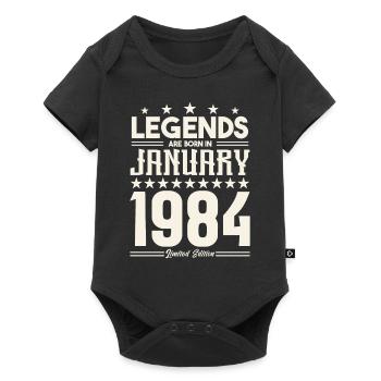 Cadeau Légende Janvier 1984. cadeau janvier 1984. - Body à manches courtes Premium Bébé - noir - Devant