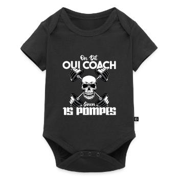 oui coach, 15 pompes. Cadeau coach, entraineur. - Body à manches courtes Premium Bébé - noir - Devant