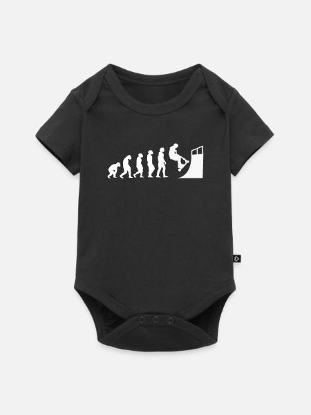 Scooter Roller Tretroller Geschenk - Baby Premium Kurzarmbody - Schwarz