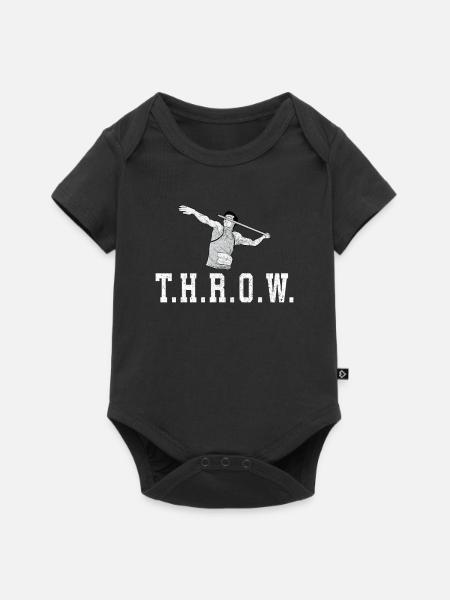 Speerwurfstrecker Leichtathletik Speerwerfer - Baby Premium Kurzarmbody - Schwarz