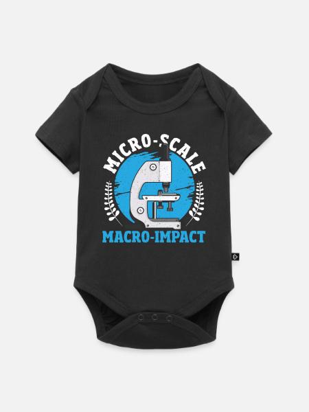 Micro-Scale, Macro-Impact Microbiology - Baby Premium Kurzarmbody - Schwarz