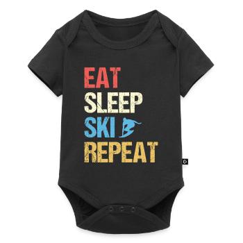Manger dormir Ski Répéter - Body à manches courtes Premium Bébé - noir - Devant