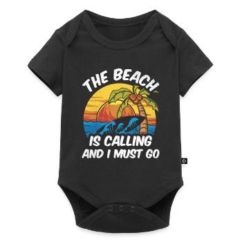 La plage appelle et je dois y aller - Body à manches courtes Premium Bébé - noir - Devant