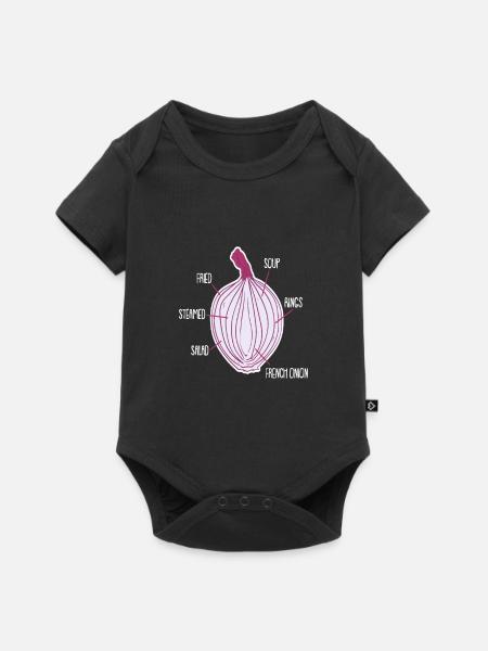 Zwiebel Gemüse - Baby Premium Kurzarmbody - Schwarz